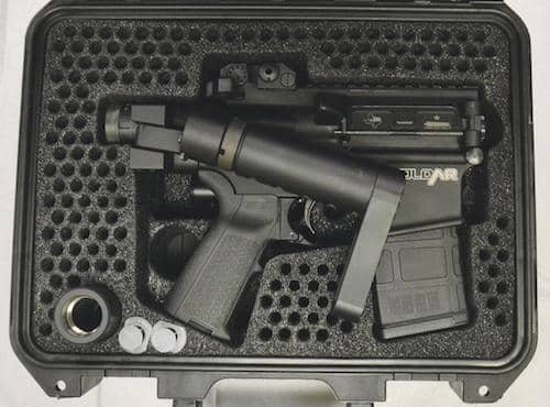 foldar rifle in gun case