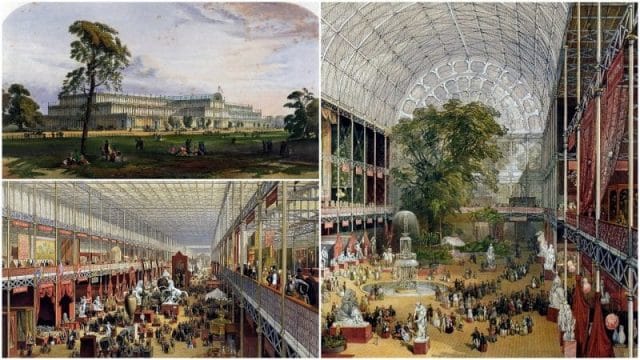 a picture of the crystal palace where the 1851 London Exposition was held