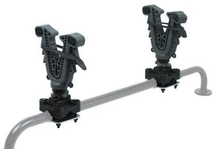 The ATV Tek VFG1 V-Grip Single Rider Gun Rack can be adjusted to fit onto ATVs with racks from 0.5 inches to 1.25 inches