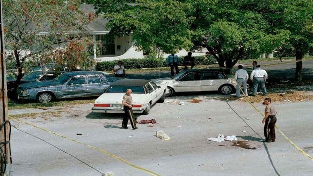 A picture of the aftermath of the 1986 Miami Shootout
