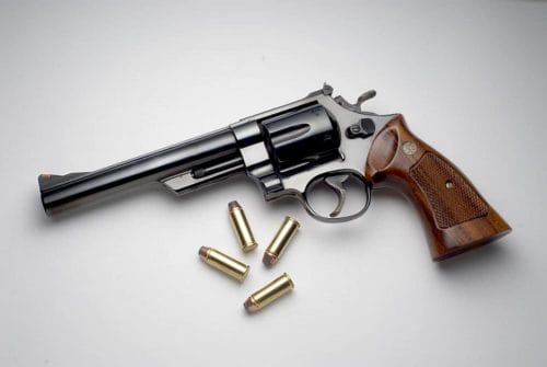 S&W Model 29 with 44 Magnum with cartridges