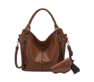 Realer Concealed Carry Women Hobo Leather Purse