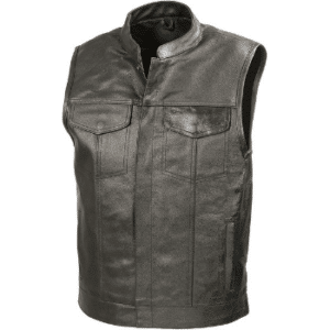 SOA Mens Leather Club Style Vest