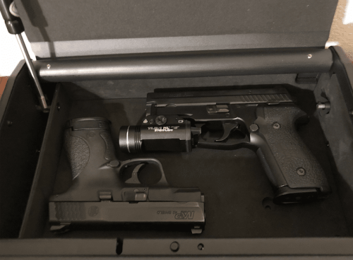 two guns in safe