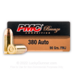 image of 380 Auto – 90 Grain FMJ – PMC – 1000 Rounds