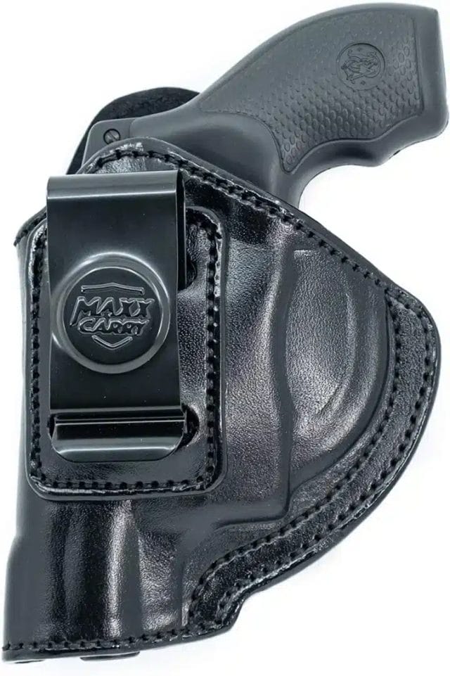 Small of Back 38 Special Holster is molded to fit the firearm leather gives extra retention