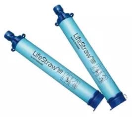 The Lifestraw water filters will remove 99.9999% of waterborne bacteria