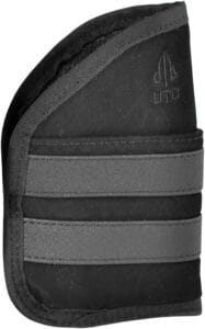 The UTG Ambidextrous Glock 43 Pocket Holster can be used right or left handed
