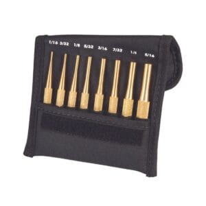 Starrett Brass Drive Pin Punch Set with Knurled Grip