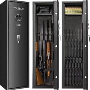 TOLEBLID 7-8 Gun Fireproof Biometric Gun Safe Under $500